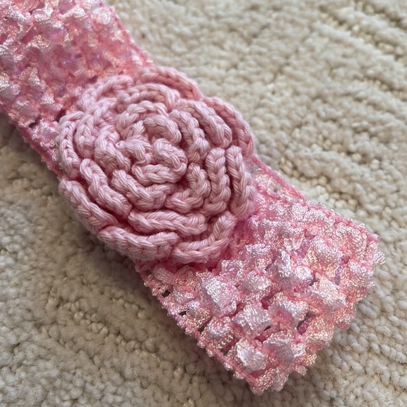 Baby / little girl pink headband - Picture 4 of 8